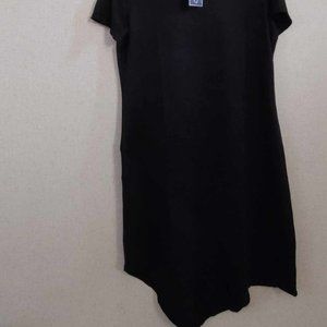 DG2 Diane Gilman Asymmetric Turtleneck Sweater Dress Black Women’s